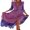 Violet, variante sur Nituyy Robe Longue à Imprimé Floral pour Femme, Manches Mi-Longues, Col en V, Ourlet Fendu, Coupe Fluide Évasée pour l'Été
