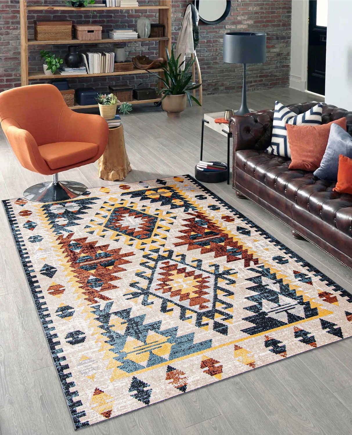 Tapis Lavable ECARPET Traditionnel pour Chambre, Salon, Chambre d'Enfant