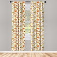 thumbnail image 2 of Ambesonne Nature Curtains, Jungle Inspired Cartoon Owl, Pair of 28"x63", Pale Vermilion Paprika, 2 of 4