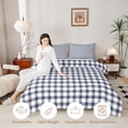 thumbnail image 3 of Manfei Vintage Grid Twin Comforter Sets,Modern Check Bedding Set,Navy,Navy Blue Reversible,2-Piece,1 Comforter and 1 Pillowcase,2-Piece,1 Comforter and 1 Pillowcase, 3 of 7