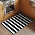 thumbnail image 3 of Black Striped Bathroom Mats 2x3 FT,Non Slip Small Kitchen Mat,Modern Farmhouse Black and White Stripes Washable Soft Backed Front Door Throw Rugs Non-Shedding Indoor Outdoor Doormat for Entryway Sink, 3 of 8