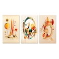 thumbnail image 2 of Designart "Vivid Geometric Orange and Yellow I" Modern Wall Art Set Of 3 - Abstract Geometric Yellow Gallery Set For Office Decor, 2 of 6