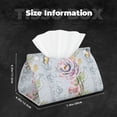 thumbnail image 6 of Lsque Vintage Rose Printed Long Tissue Box Cover Holder, Facial Paper Organizer Dispenser,Triangle with Bottom Belt, PVC Leather Decorative Organizer, 6 of 9