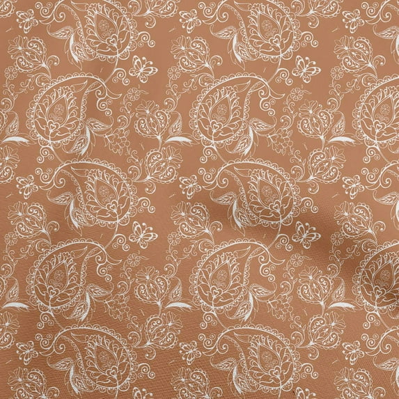 oneOone Cotton Cambric Medium Orange Fabric Block Quilting Supplies Print Sewing Fabric By The Yard 56 Inch Wide