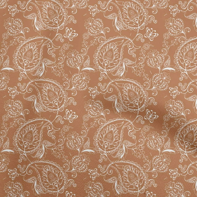 oneOone Georgette Viscose Medium Orange Fabric Block Sewing Craft Projects Fabric Prints By Yard 42 Inch Wide