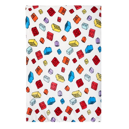 Official Lego Fleece Blanket | Toy Building Block Design Super Soft Warm Throw | Perfect For Toddler Bedrooms Camping & Sleepovers | Size 40x59”