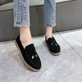 thumbnail image 1 of LSLJS Chaussures Décontractées pour Femmes à Bout Rond en Suède Uni à Talon Bas Confortables à Enfiler, Chaussures à Talons Bas, 1 of 7