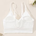 thumbnail image 4 of Delconic Seamless Ribbed Knit Bralette with Adjustable Straps for Women Soft Stretch Pullover Crop Tank Top Underwear White 36, 4 of 6