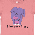thumbnail image 4 of Inktastic I Love My Sissy Elephant Purple Pink Boys or Girls Baby T-Shirt, 4 of 5