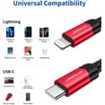 thumbnail image 3 of Cshidworld USB C to Lightning Cable [MFi Certified] 3Pack 6/6/10FT iPhone Fast Charger Cable Type C Charging Cord Compatible with iPhone 14 13 13 Pro Max 12 12 Pro Max 11 XS XR X iPad,Red, 3 of 7