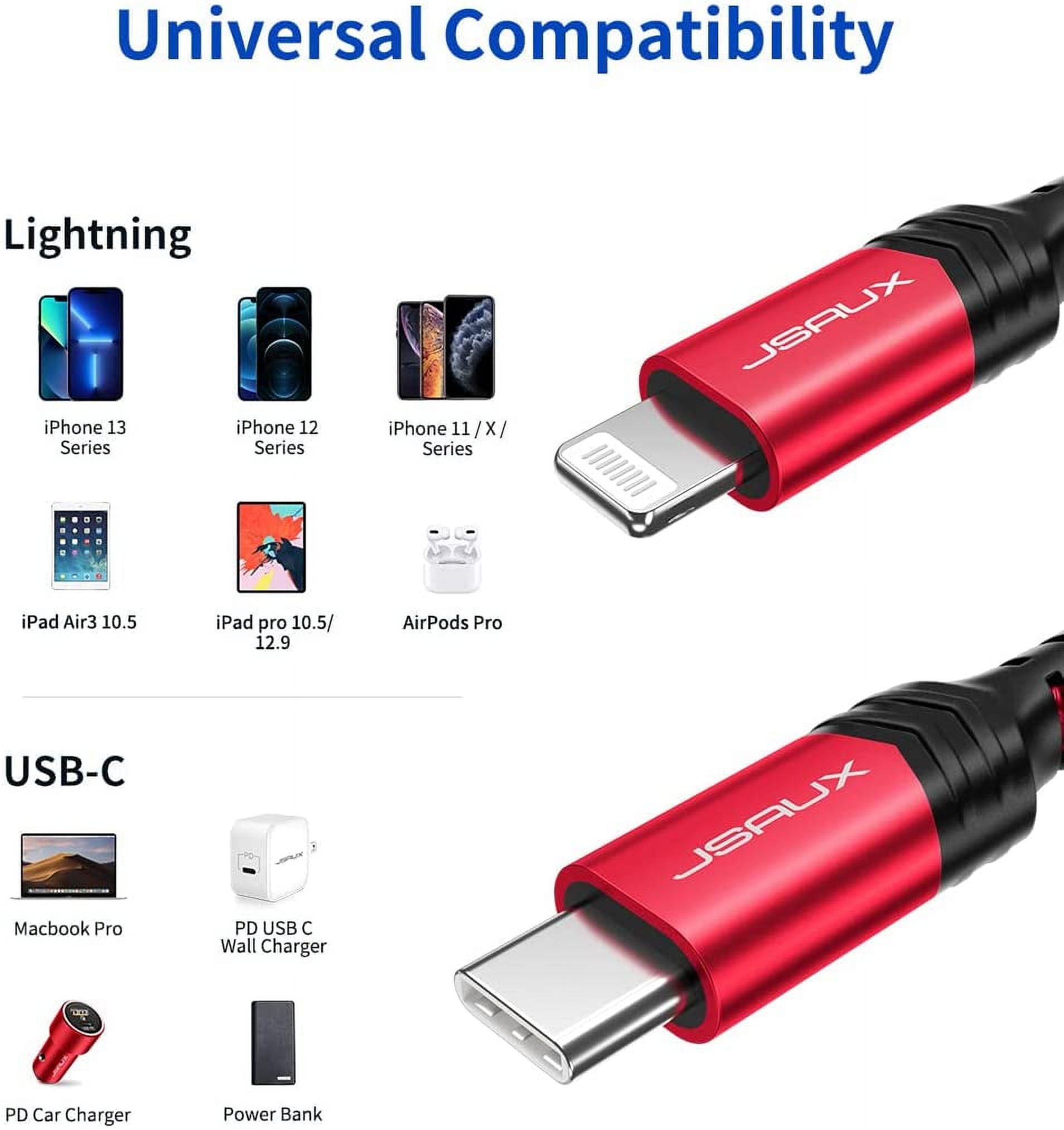 Cshidworld USB-C to Lightning Cable 3-Pack, MFi Certified, Fast Charging photo 3