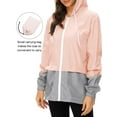 thumbnail image 4 of Hanerdun Women Packable Rain Jacket Female Hooded Outdoor Rain Coat Pink Gray 4XL, 4 of 6