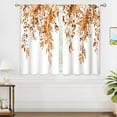 thumbnail image 4 of Orange Eucalyptus Botanical Leaves Floral Kitchen Window Curtains Over Sink Farmhouse Flower Fall Small Window Treatment Cafe Short Curtains for Bathroom Treatment Tier Drapes 27.5x39 inch, 4 of 7