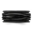thumbnail image 4 of Grey Titanium Ring Band Wedding Grooved Edward Mirell Black Ti Polished Wave, 4 of 7