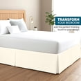 thumbnail image 2 of 550-TC Egyptian Cotton Dust Ruffle/Bed Skirt King Size 1-Pieces Split Corner Tailored Bed Skirt 10" Inch Drop Length Ivory Solid, 2 of 6