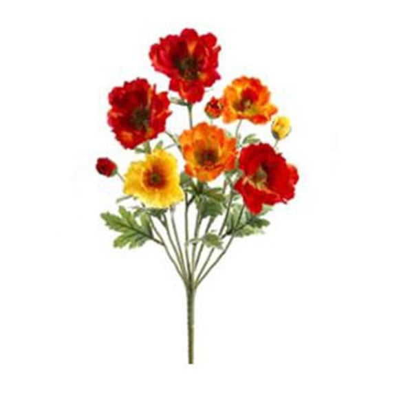 FBP974-OR-FL 18 in. Orange-Flame Small Poppy Bush X9 -Case of 4- Case of 12
