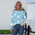 thumbnail image 7 of Lumtrix Easter Shirts For Women Holiday Shirtsbunny Graphic Long Sleeve Tops Casual Eggs Print Blouses Sky Blue S, 7 of 7