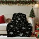 thumbnail image 5 of Christmas Snowflake Print Blanket Soft Warm Sofa Bed Office Travel Multipurpose Blanket, 5 of 6