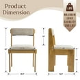 thumbnail image 3 of Dayalane Farmhouse Dining Chairs Set of 4, Mid Century Modern Solid Oak Wood Kitchen Side Chairs with Upholstered Seat and Back, Armless Accent Chairs for Dining Room, Chenille Oatmeal, 3 of 11