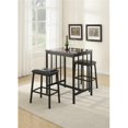 thumbnail image 1 of Benzara BM167130 3 Piece Rubber Wood Counter Height Set - Black, 1 of 1