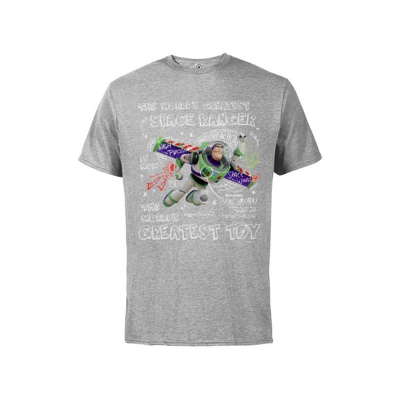 Disney Pixar Toy Story Buzz Lightyear The World’s Greatest - Short Sleeve Cotton T-Shirt for Adults - Customized-Athletic Heather