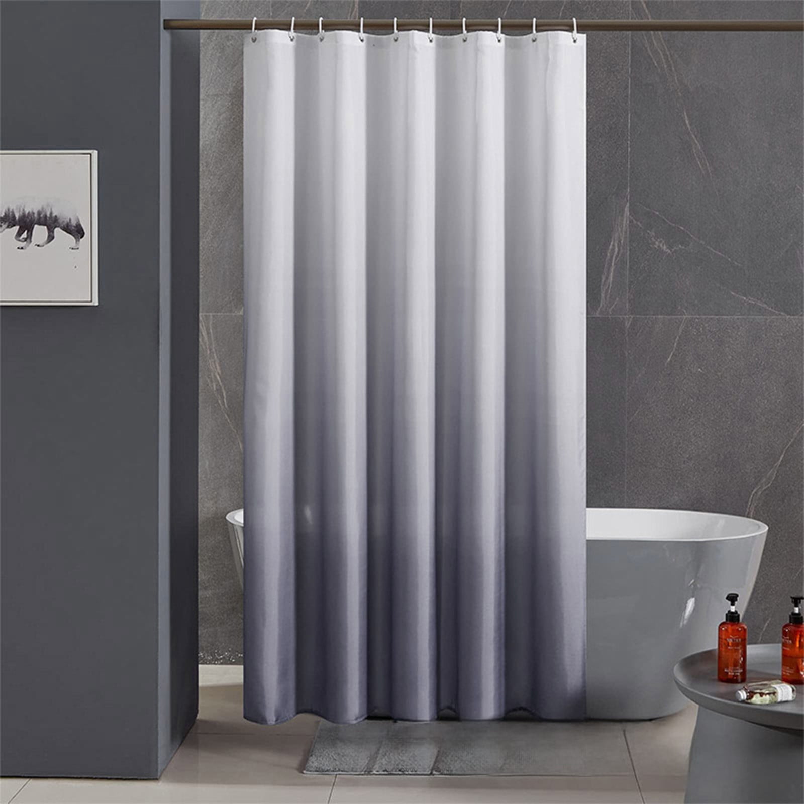 Waterproof Shower Curtain - Thickened Polyester Gradient Print Bathroom Curtain with Stainless Steel Grommets, 70x70 Inches