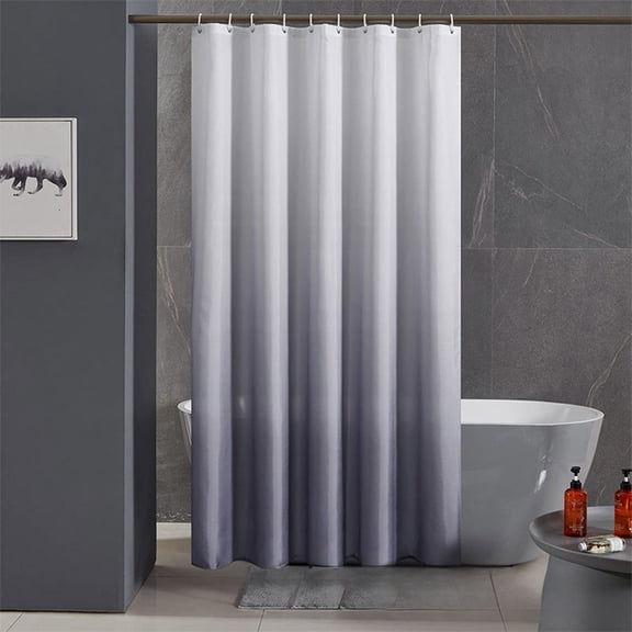 Fmbmuo for Bathroom Shower Curtain Polyester Waterproof Gray Decorations, Traditional Gradient Shower Liner, 71 x 71 inch