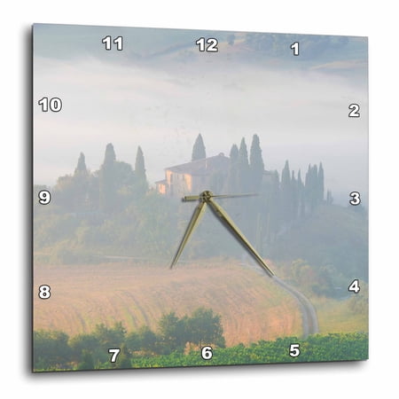 3drose, Italy, Tuscany. Belvedere House in Morning Fog., 10x10 Wall Clock