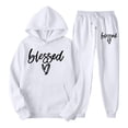 thumbnail image 4 of Wangmeiwg Women's Sweatshirts Women's Trousers Suit Stylish Comfortable Loose Hoodie and Sweatpants Set for Casual Loungewear White M, 4 of 4