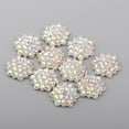 thumbnail image 2 of AMLESO 10 Pcs Boutons Flatback Fleur Strass Mariage Perle Diamant Flat Back Boutons F, 2 of 8