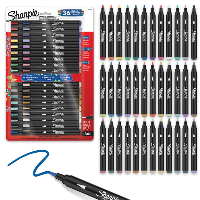 Marcadores Sharpie Creative 36 unidades con punta redonda a base de agua