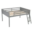 thumbnail image 4 of Loft Bed with Ladder, Ladder Can be Placed on the Left or Right, Wooden Loft Beds Frame with Safety Guaranteed, Wood Low Loft Beds with Ladder(Gray, Full), 4 of 9