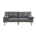 thumbnail image 5 of Miekor Furniture Blue Grey Polyfiber 2pc Sectional Sofa Set Living Room Furniture Solid wood Legs Plush Couch Adjustable Sofa Chaise W5UAHD, 5 of 9