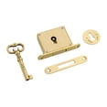 thumbnail image 4 of Juego de cerradura de gabinete con llave, Cerradura para puerta de gabinete de latón, cerradura de cajón cuadrada resistente decorativa, diseño Retro Cerradura 6cmx3.5cmx1cm, 4 of 9