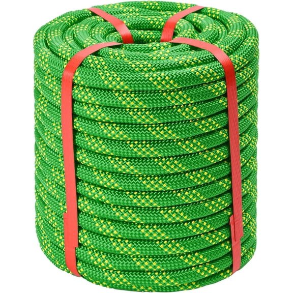 CERPXFF-Arborist Rigging Rope - Green 1/2 in x 50 Ft Static Tree Rope for Climbing Tree Felling Pulling for Arborists