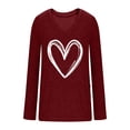 thumbnail image 5 of WMTBSRSW Women Valentine's Day Tops Cute Love Heart V Neck Long Sleeve Tunic Shirts Loose Soft Casual T-Shirts Spring Fall Clothing, 5 of 8