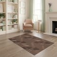 thumbnail image 2 of ODIKA 4'x6' Brown Taupe Modern Geometric Abstract Washable Area Rug Contemporary Minimalist Stepped Motif with Curved Pet Friendly, Non-Shedding for Bedroom, Reading Nook, 2 of 7