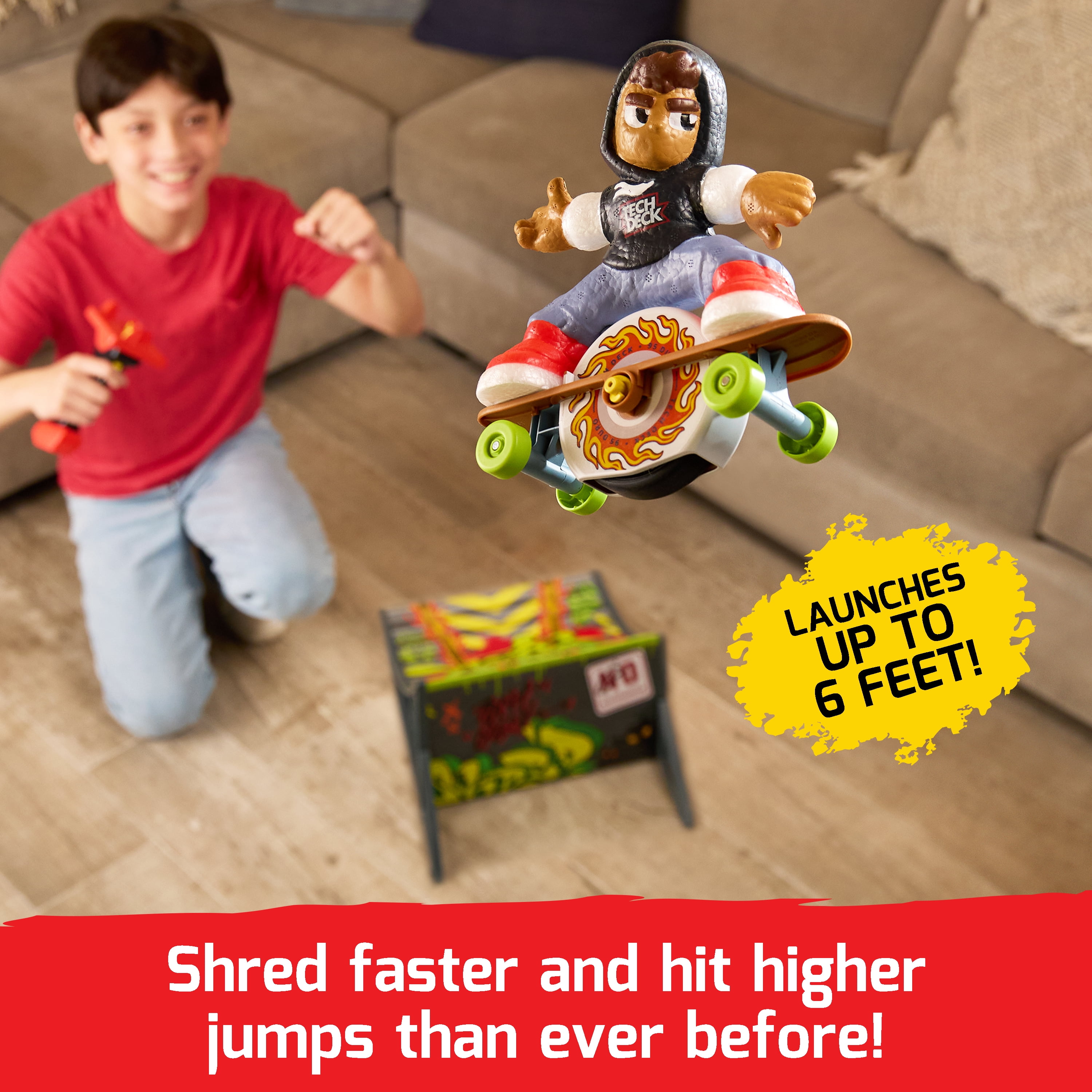 Tech Deck Shred N' Blast Motorized Skateboard Toy, for Ages 6 and up