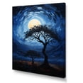 thumbnail image 2 of Designart "Serengeti's Blue African Tree III" Floral Canvas Wall Art - Global Blue Tree African Living Room Canvas Art, 2 of 6