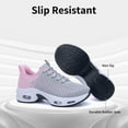 thumbnail image 5 of NRNHI Women's Slip On Walking Shoes Breathable Lightweight Tennis Gym Running Sneakers GreyPink Size 9, 5 of 6