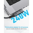 thumbnail image 2 of Adaptador USB C XAOSUN en ángulo recto 90° USB C a C 240W 40Gbps, 2 of 8