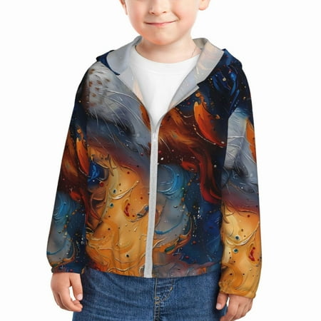 

Gaeub Cosmic Dog Starry Night Print Athletic Sun Protection Hoodie for Kids Long Sleeve Outdoor UV Shirt Running Fishing Top for Boys Girls-2 Years