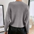 thumbnail image 6 of Besolor Womens V Neck Long Sleeve Sweaters Fall Casual Cross Front Knitted Crop Pullover Tops, 6 of 7