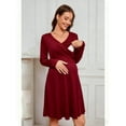 thumbnail image 5 of Yawrut Womens V-Neck Maternity Dresses Nursing Breastfeeding Dress With Pockets, 5 of 8