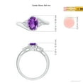 thumbnail image 4 of ANGARA Natural Oval 1.15 ct Amethyst Bypass Ring with Trio Diamond Accents in 14K White Gold for Women (Size-8x6mm) | February Birthstone, Anniversary, Jewelry Gift for Women | Natural Amethyst Ring, 4 of 9