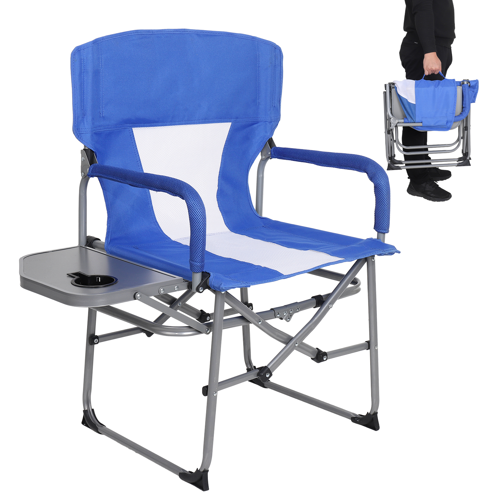 HEQUSIGNS Camping Directors Chairs, Heavy Duty Folding Camping Chair