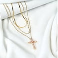 thumbnail image 2 of JeenMata Paquete Múltiple de Regalo con 3 Colgantes de Cruz de Piedra Rosa Radiante para una Elegancia con Estilo - Paquete Múltiple de Joyas - Paquete de Collares Llamativos Variados, 2 of 5