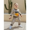 thumbnail image 4 of Loicainy Toddler Baby Boy Girl Thanksgiving Outfit 6 12 18 24 Months 2T 3T 4T Turkey Pattern Striped Long Sleeve Sweatshirt with Pants 2 Pcs Clothes Set, 4 of 9