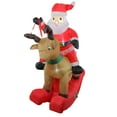 thumbnail image 1 of 4.75' Pre-Lit Red Inflatable Rocking Reindeer and Santa Outdoor Christmas Yard Decor, 1 of 3