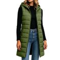thumbnail image 5 of Yutgune Women's Long Hooded Puffer Vest Zip Up Sleeveless Quilted Jacket with Zipper Pockets, 5 of 8